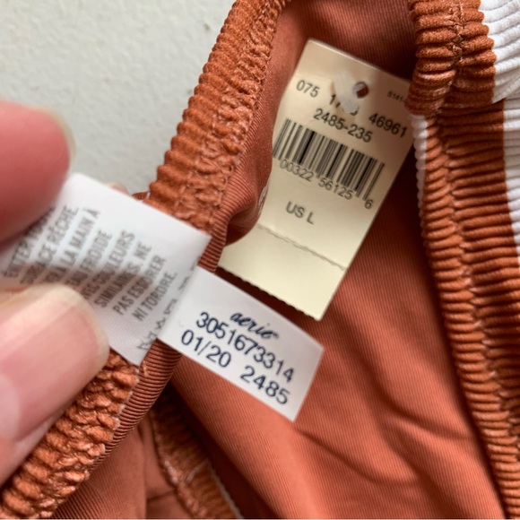 Aerie Size Large Ribbed Bottom in Brown & White Stripe NWT - Picture 12 of 16